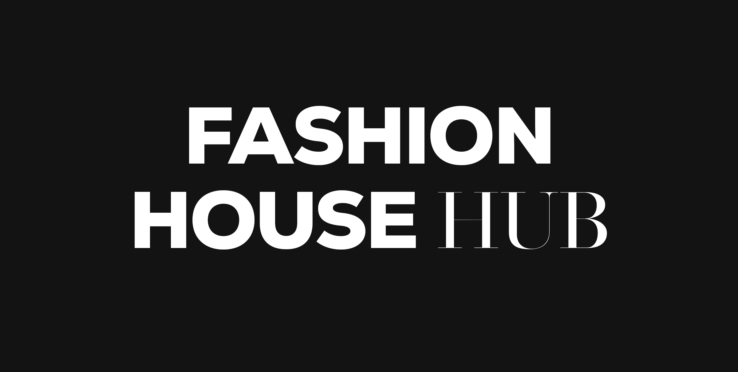 A black and white logo for fashion house hub.